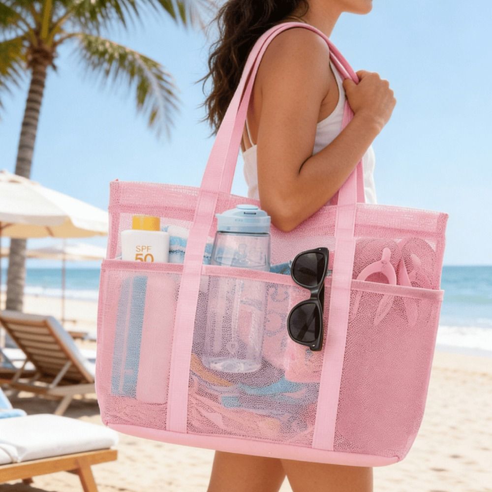 Dry Bag Roll Top - Mode sneldrogende mesh strandtas transparante herbruikbare
