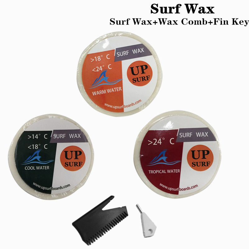 Surfboard Wax Tropical - Surfwax en vinsleutel en waxverwijderingskam, koel